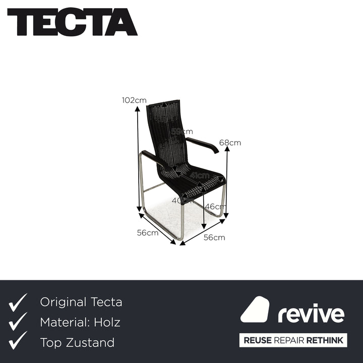 Set of 6 Tecta B25 wooden chairs black red