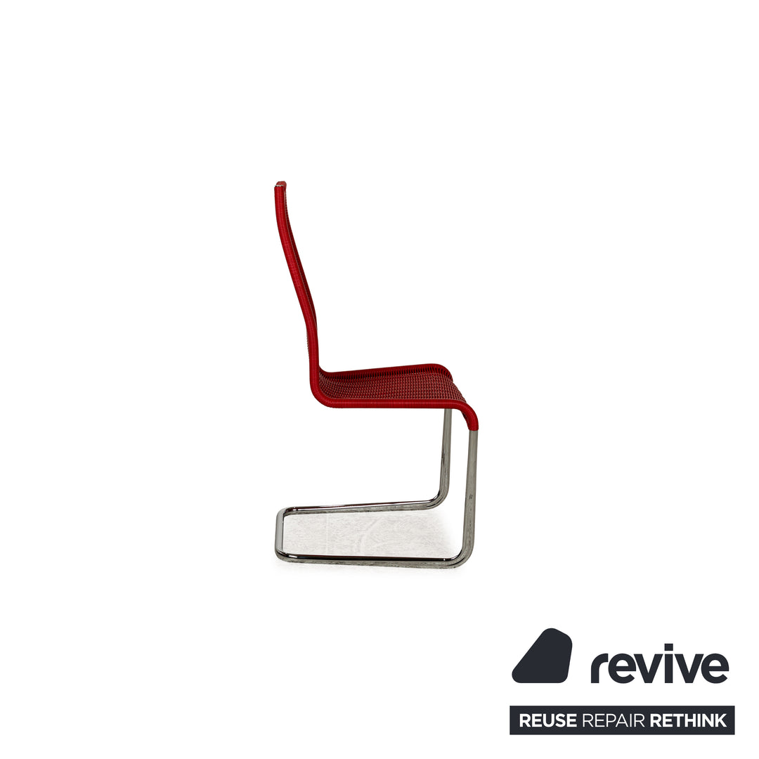 Set of 6 Tecta B25 wooden chairs black red