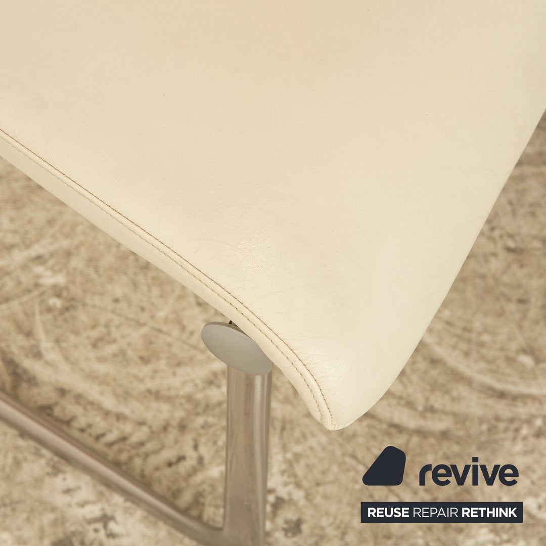 Lot de 6 chaises Tecta B25 en cuir crème