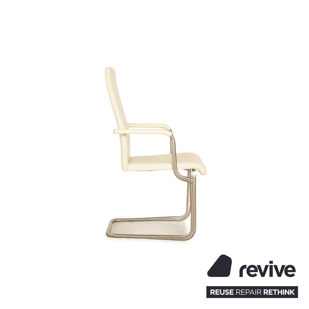 Lot de 6 chaises Tecta B25 en cuir crème