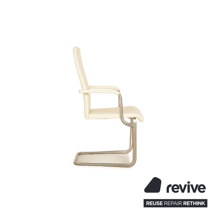 Lot de 6 chaises Tecta B25 en cuir crème