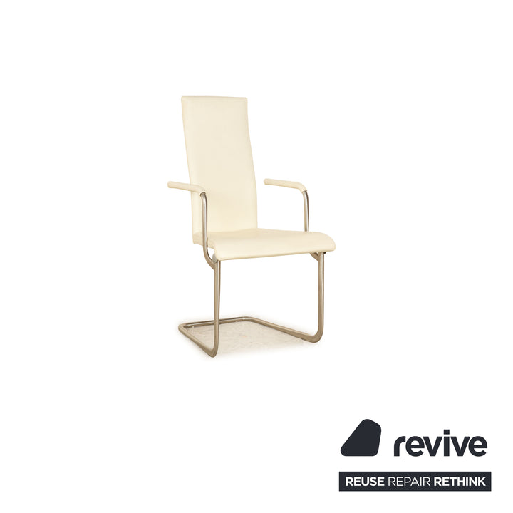 Lot de 6 chaises Tecta B25 en cuir crème