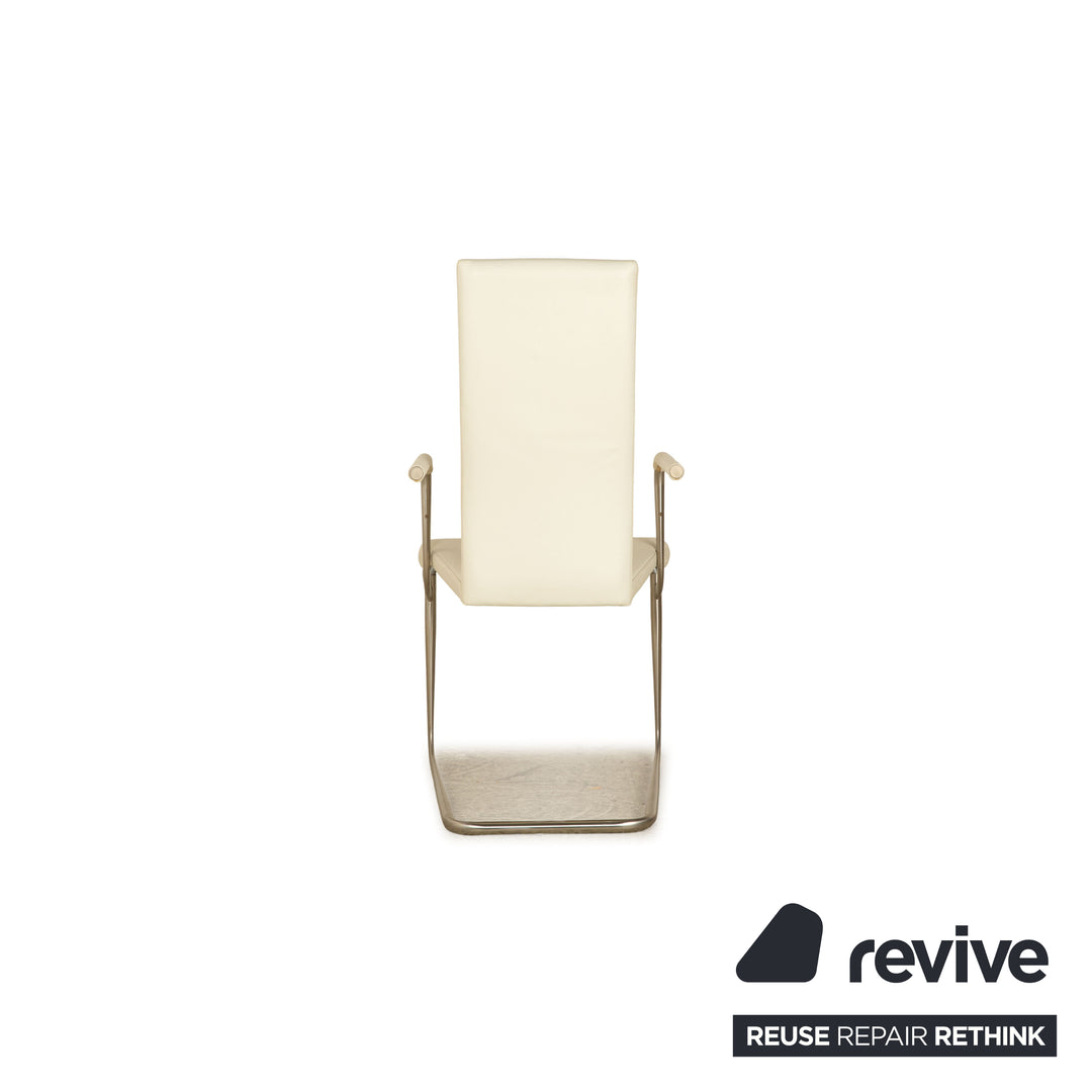 Lot de 6 chaises Tecta B25 en cuir crème