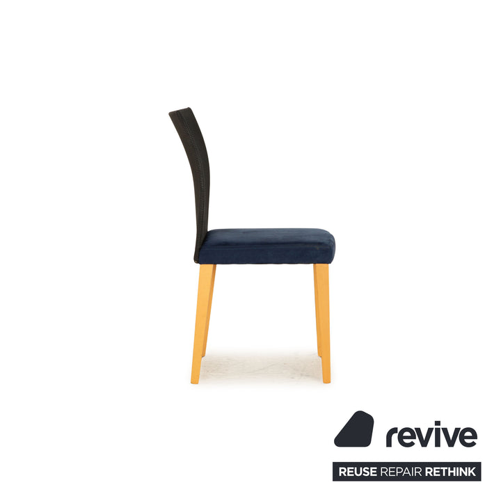 Set of 6 Tonon fabric chairs blue dining room