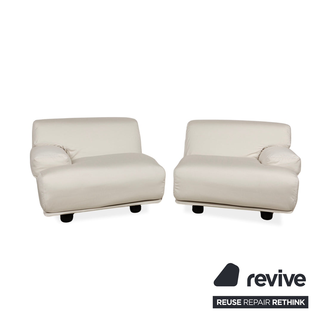 Canapé 2 places en tissu Cassina Fiandra blanc crème avec housse neuve