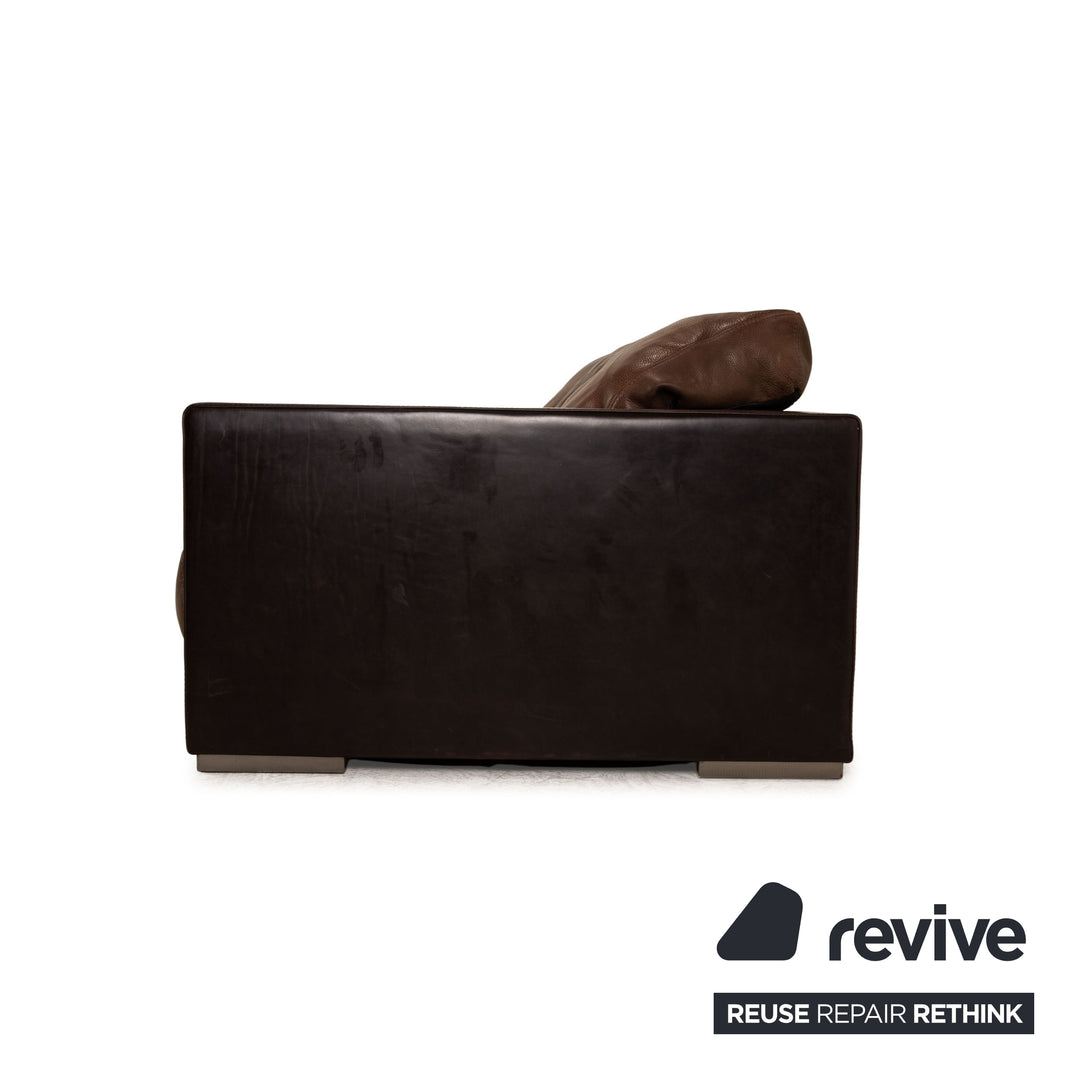 Baxter Budapest Canapé quatre places en cuir marron
