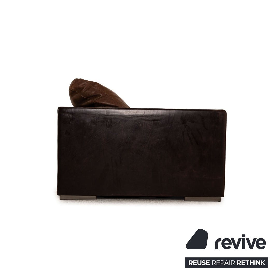 Baxter Budapest Canapé quatre places en cuir marron