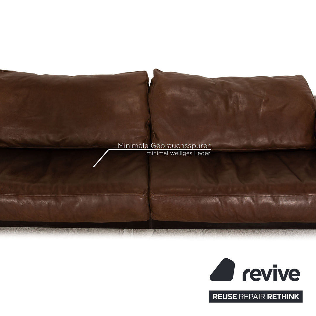 Baxter Budapest Canapé quatre places en cuir marron