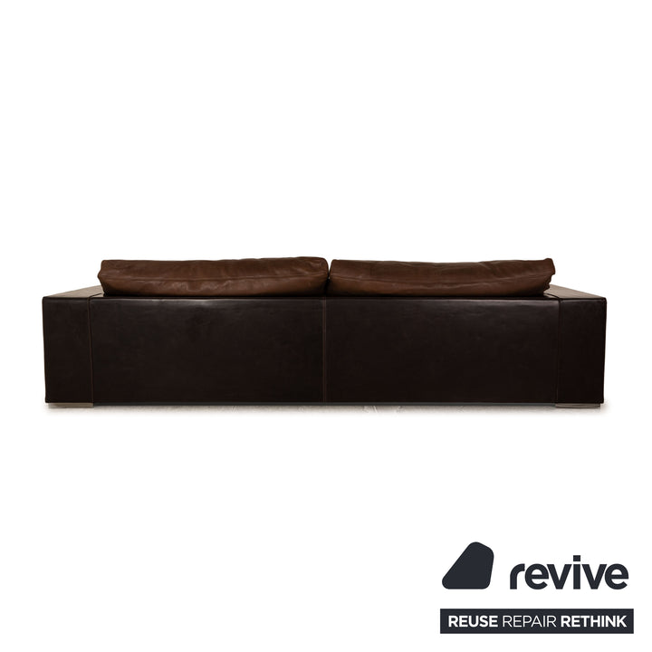 Baxter Budapest Canapé quatre places en cuir marron