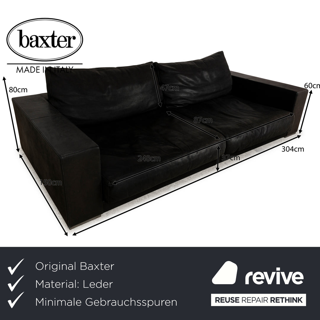 Canapé quatre places en cuir Baxter Budapest gris foncé marron