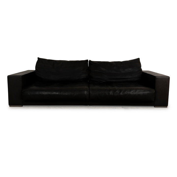 Canapé quatre places en cuir Baxter Budapest gris foncé marron