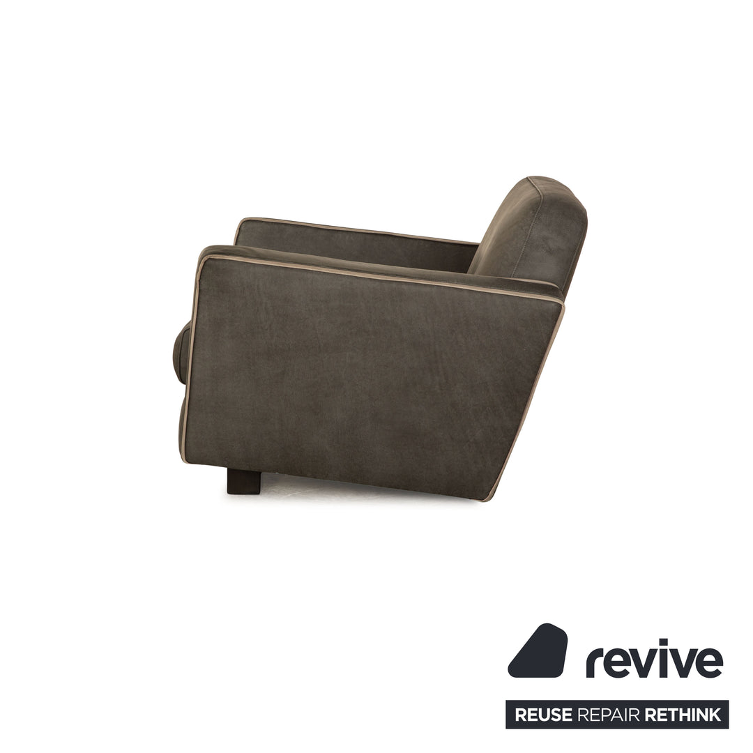 Baxter Capri Fauteuil en Cuir Gris