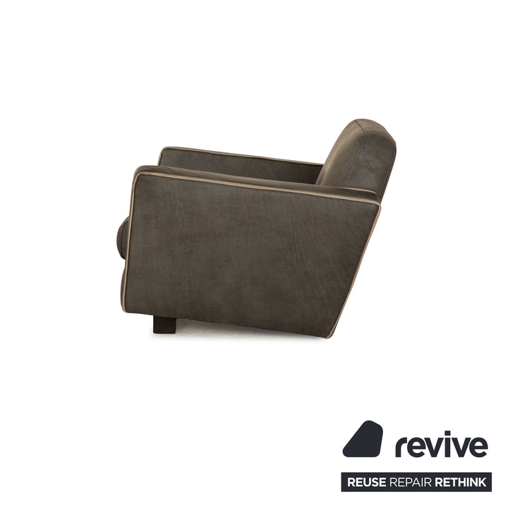 Baxter Capri Fauteuil en Cuir Gris