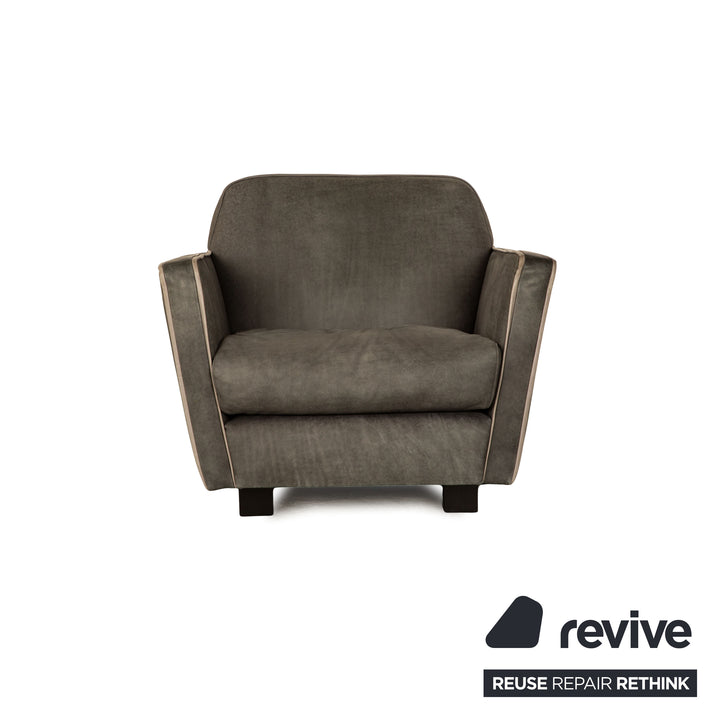 Baxter Capri Fauteuil en Cuir Gris