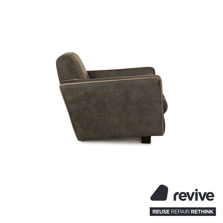 Baxter Capri Fauteuil en Cuir Gris