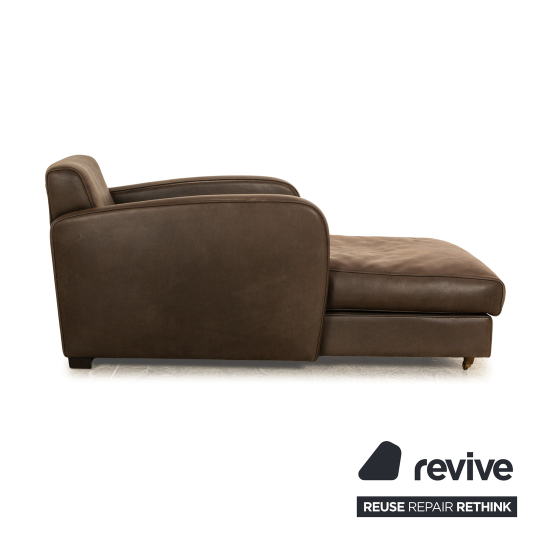 Baxter Charmine Longe Dormeuse Aniline Leather Lounger Brown