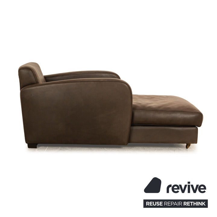 Baxter Charmine Longe Dormeuse Aniline Leather Lounger Brown