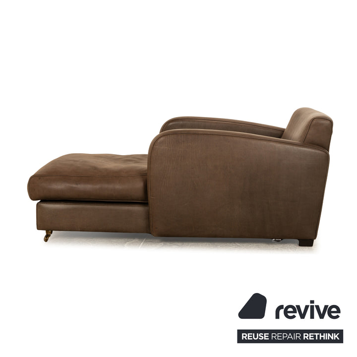 Baxter Charmine Longe Dormeuse Aniline Leather Lounger Brown