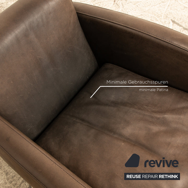 Baxter Charmine Longe Dormeuse Aniline Leather Lounger Brown