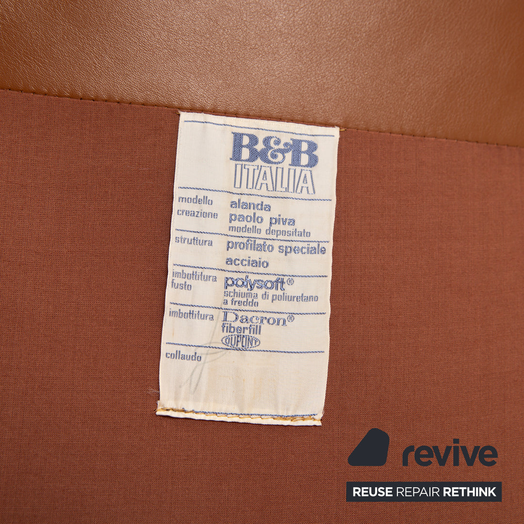B&B Italia Alanda Leather Stool Brown