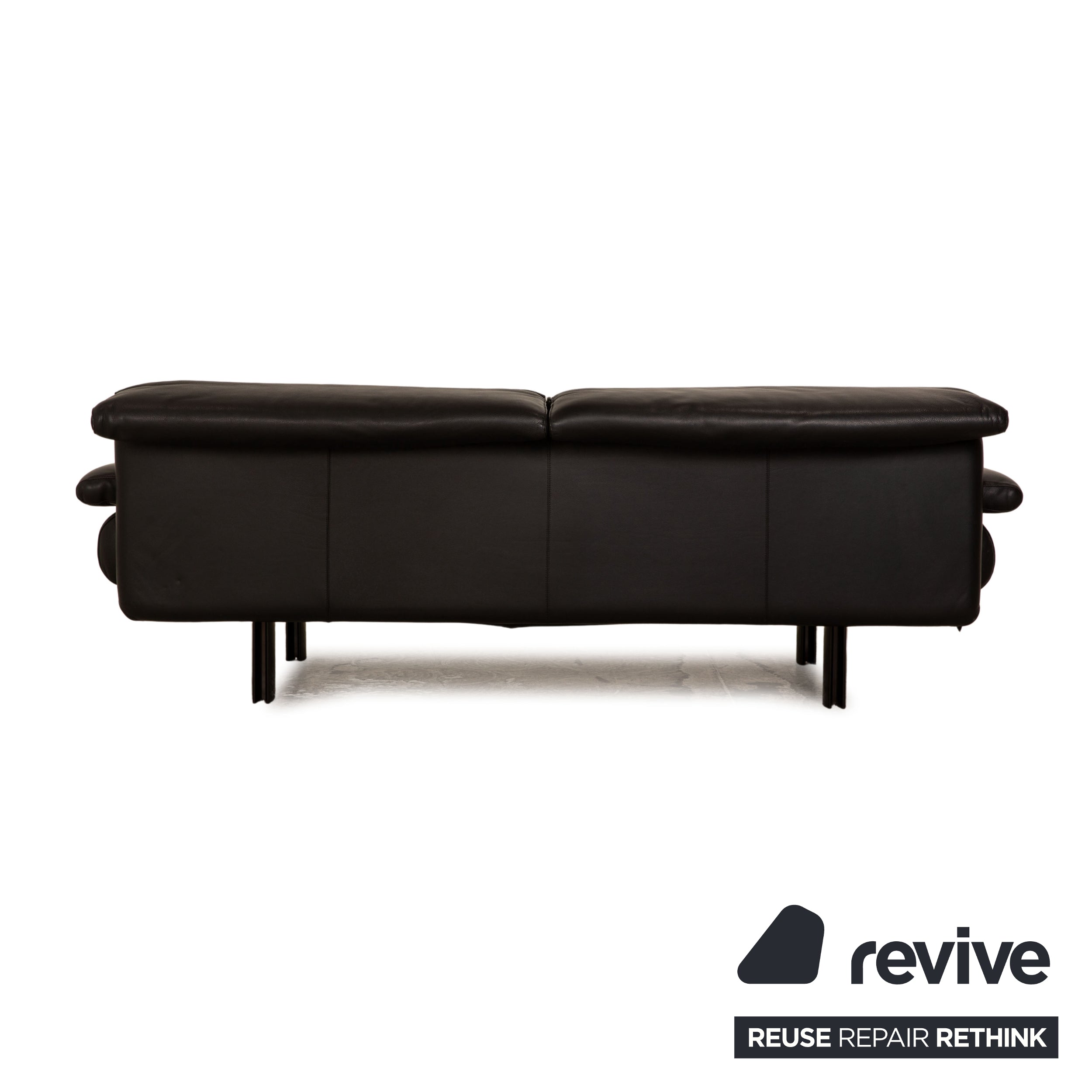 B&B Italia Alanda Leder Zweisitzer Sofa Couch Schwarz manuelle Funktion