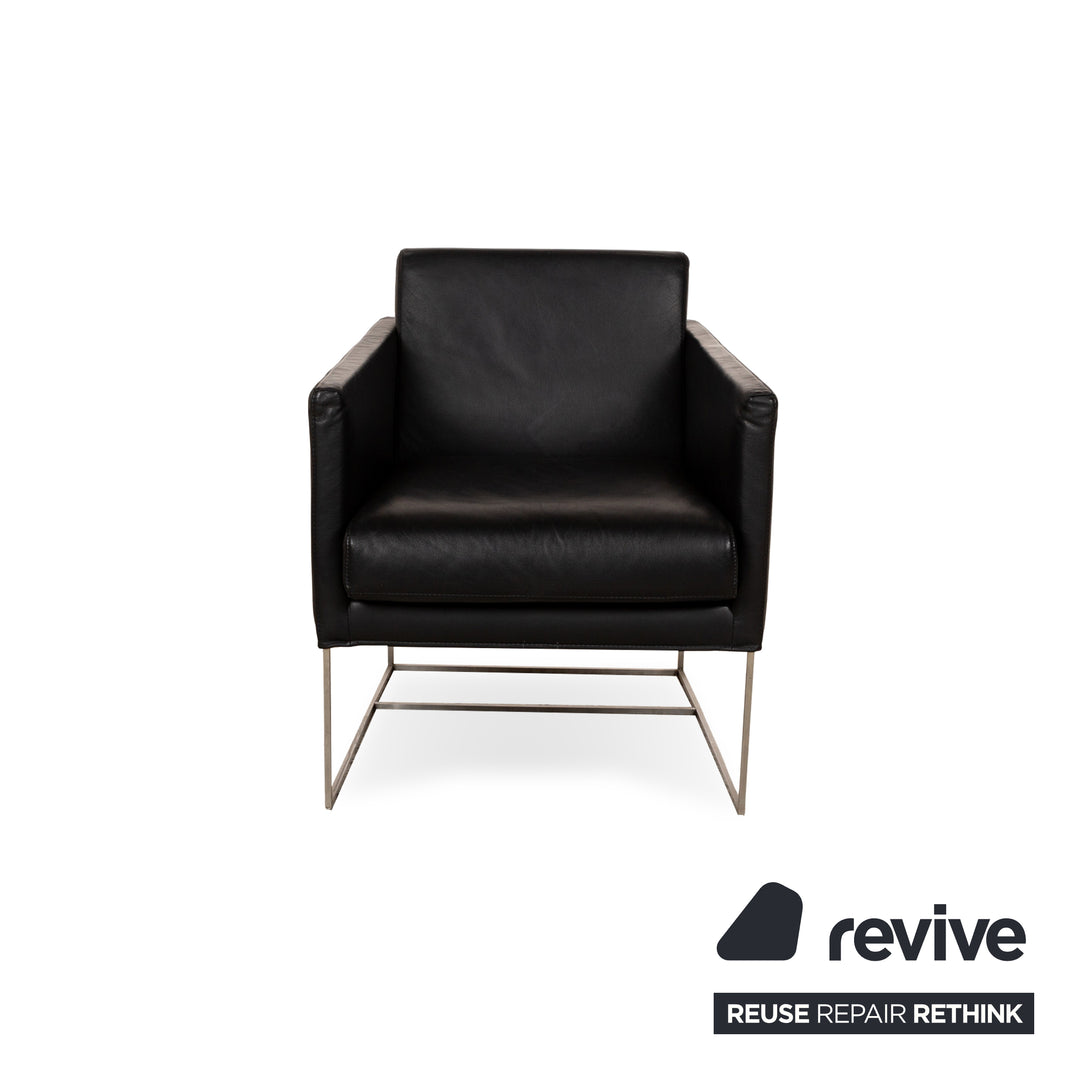 fauteuil en cuir bert plantagie noir