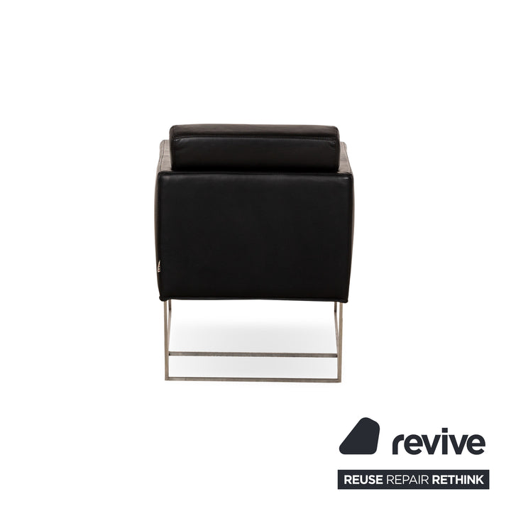 fauteuil en cuir bert plantagie noir