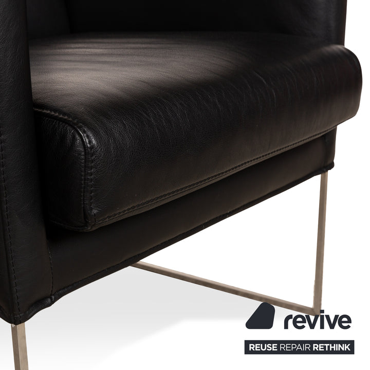 fauteuil en cuir bert plantagie noir