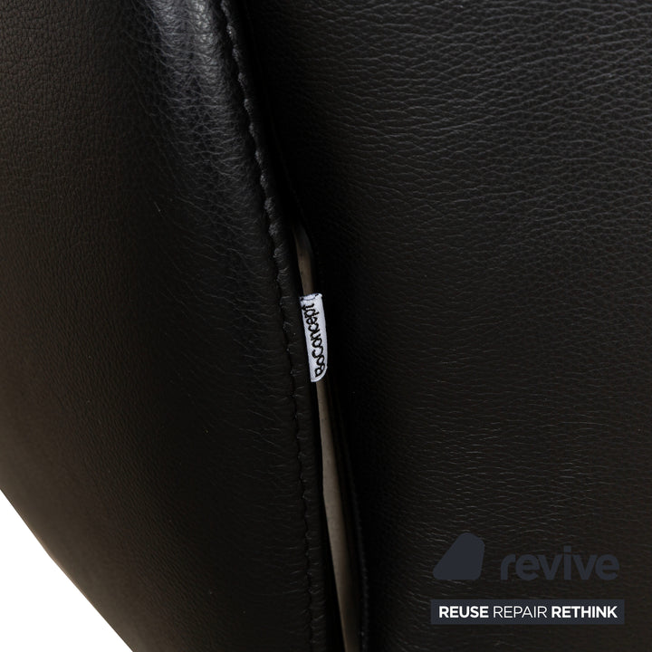 BoConcept Athena Relax Fauteuil en cuir Noir avec tabouret fonction manuelle