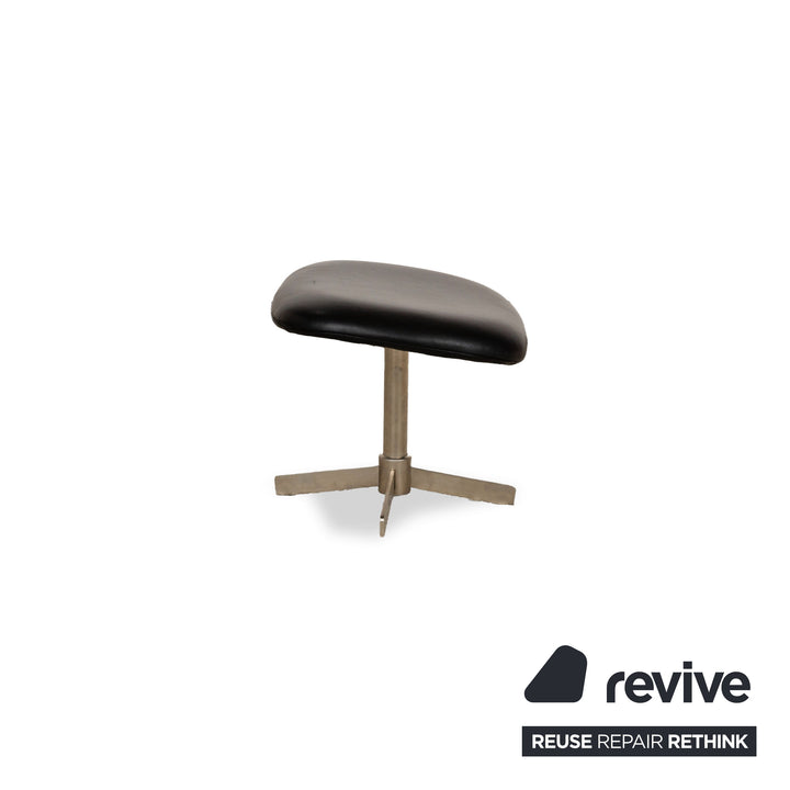 BoConcept Athena Relax Fauteuil en cuir Noir avec tabouret fonction manuelle