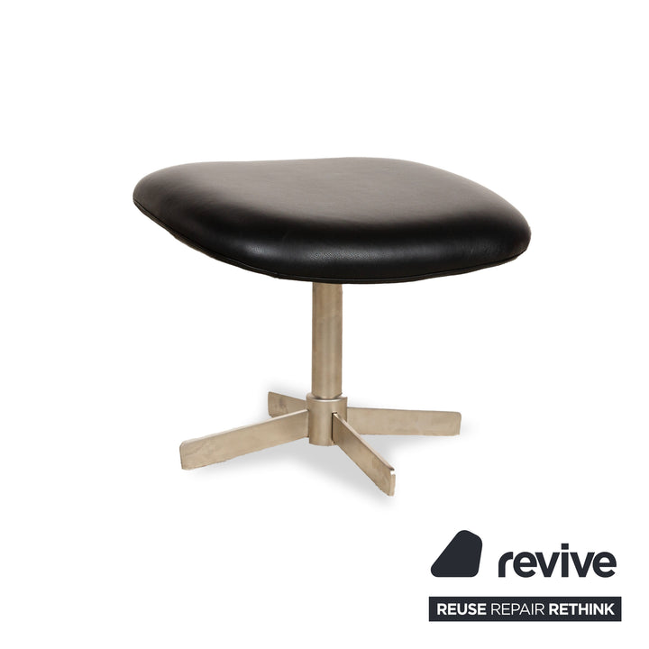 BoConcept Athena Relax Fauteuil en cuir Noir avec tabouret fonction manuelle