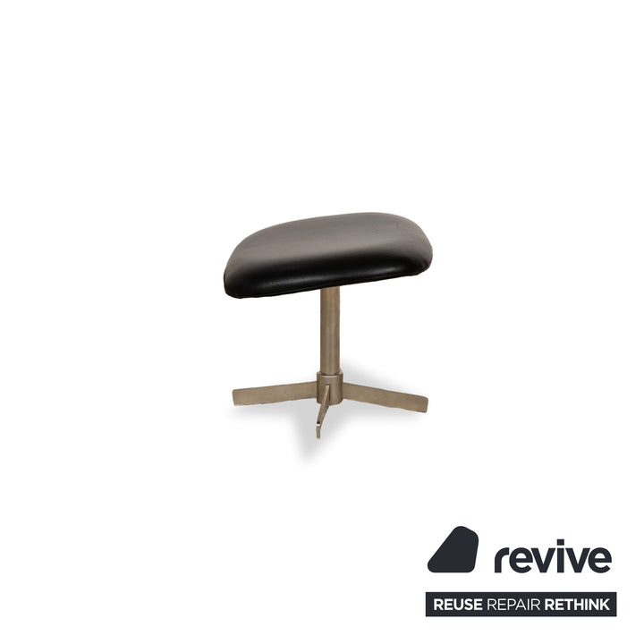 BoConcept Athena Relax Fauteuil en cuir Noir avec tabouret fonction manuelle
