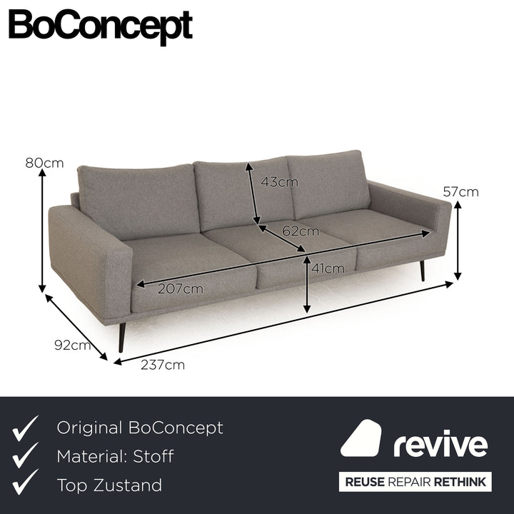 BoConcept Carlton Stoff Dreisitzer Grau Sofa Couch