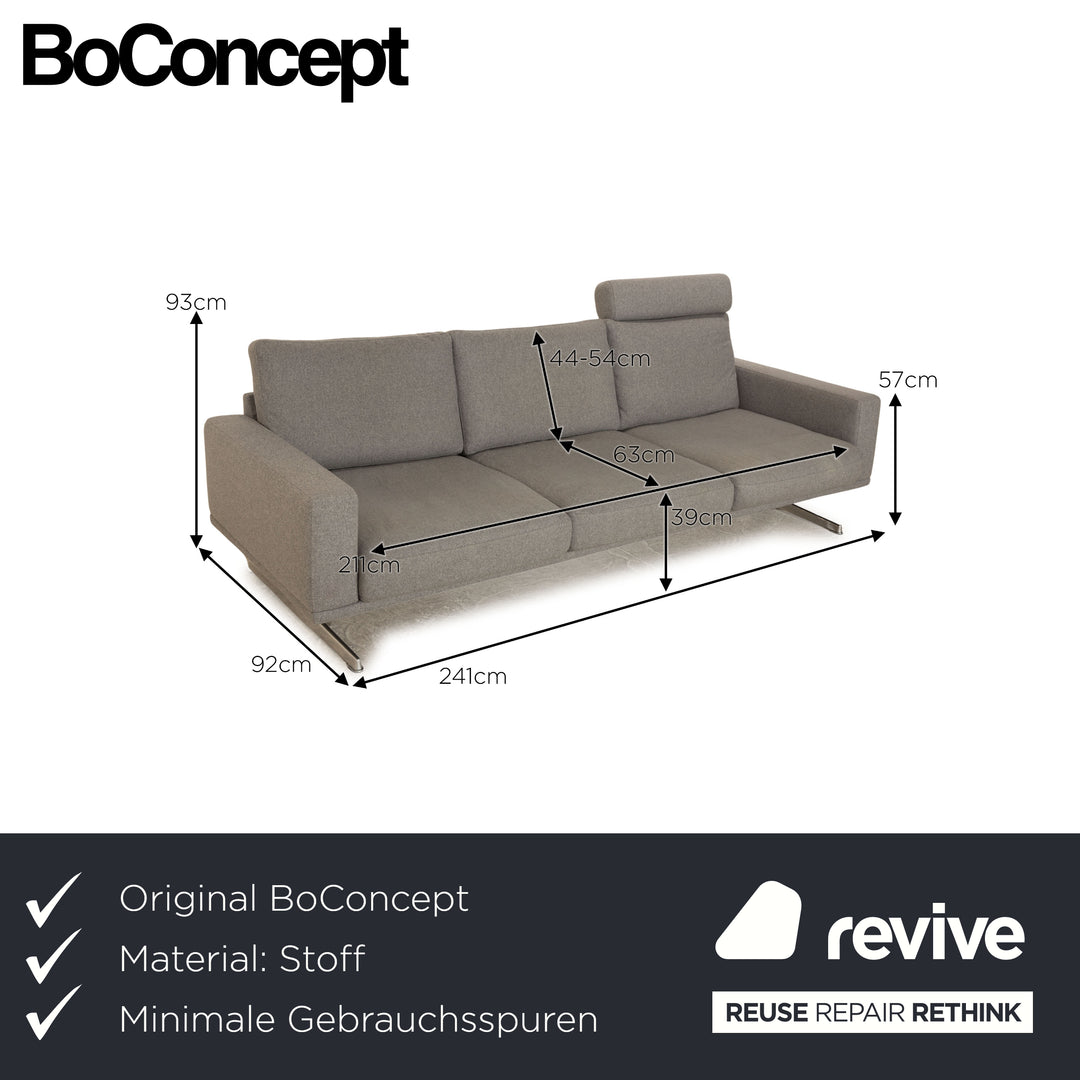 BoConcept Carlton Stoff Dreisitzer Grau Sofa Couch