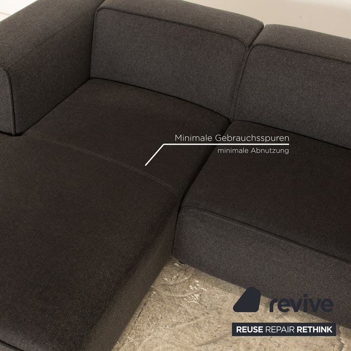 BoConcept Carmo Stoff Ecksofa Anthrazit Recamiere Rechts & Links Sofa Couch