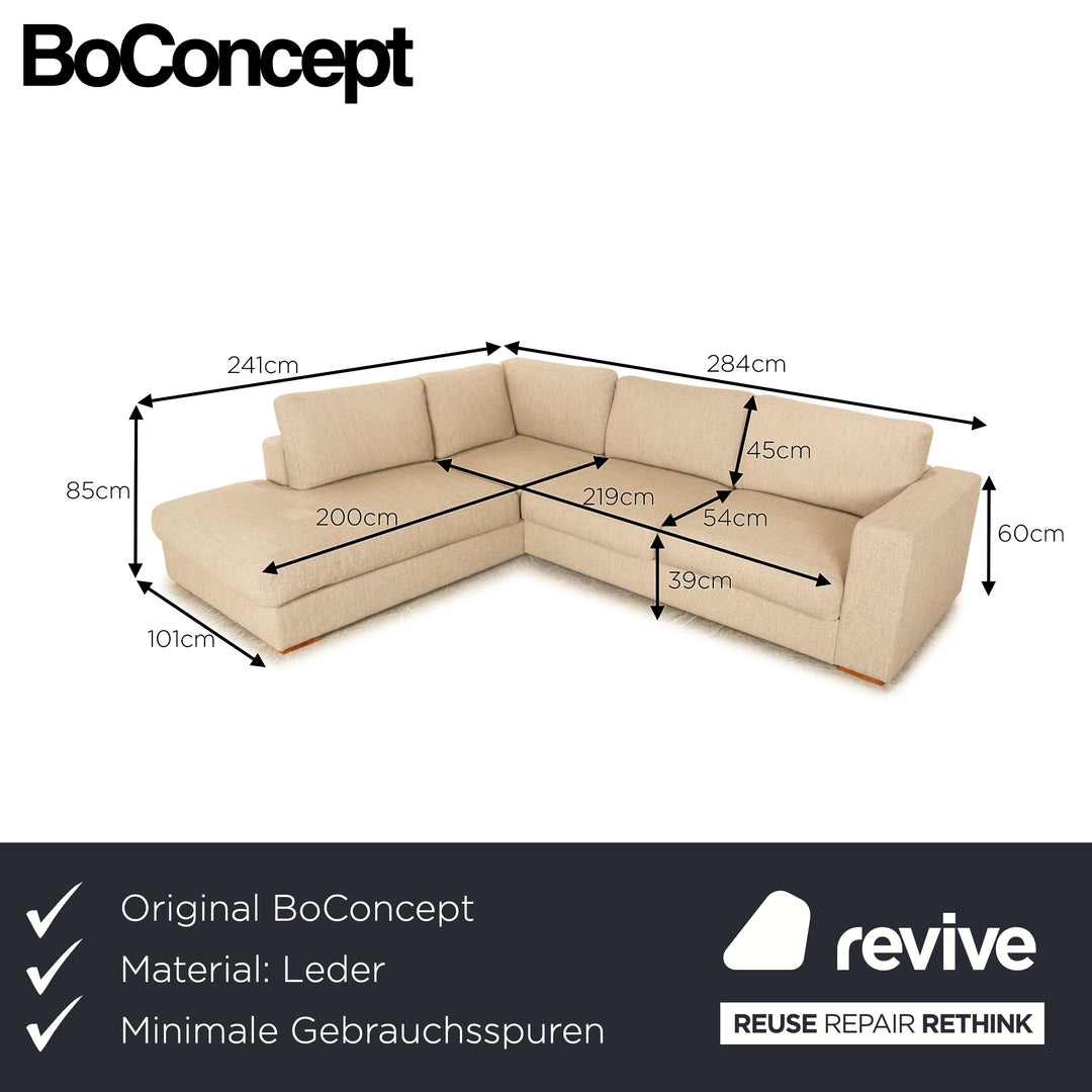 BoConcept Cenova Stoff Ecksofa Beige Recamiere Links Sofa Couch