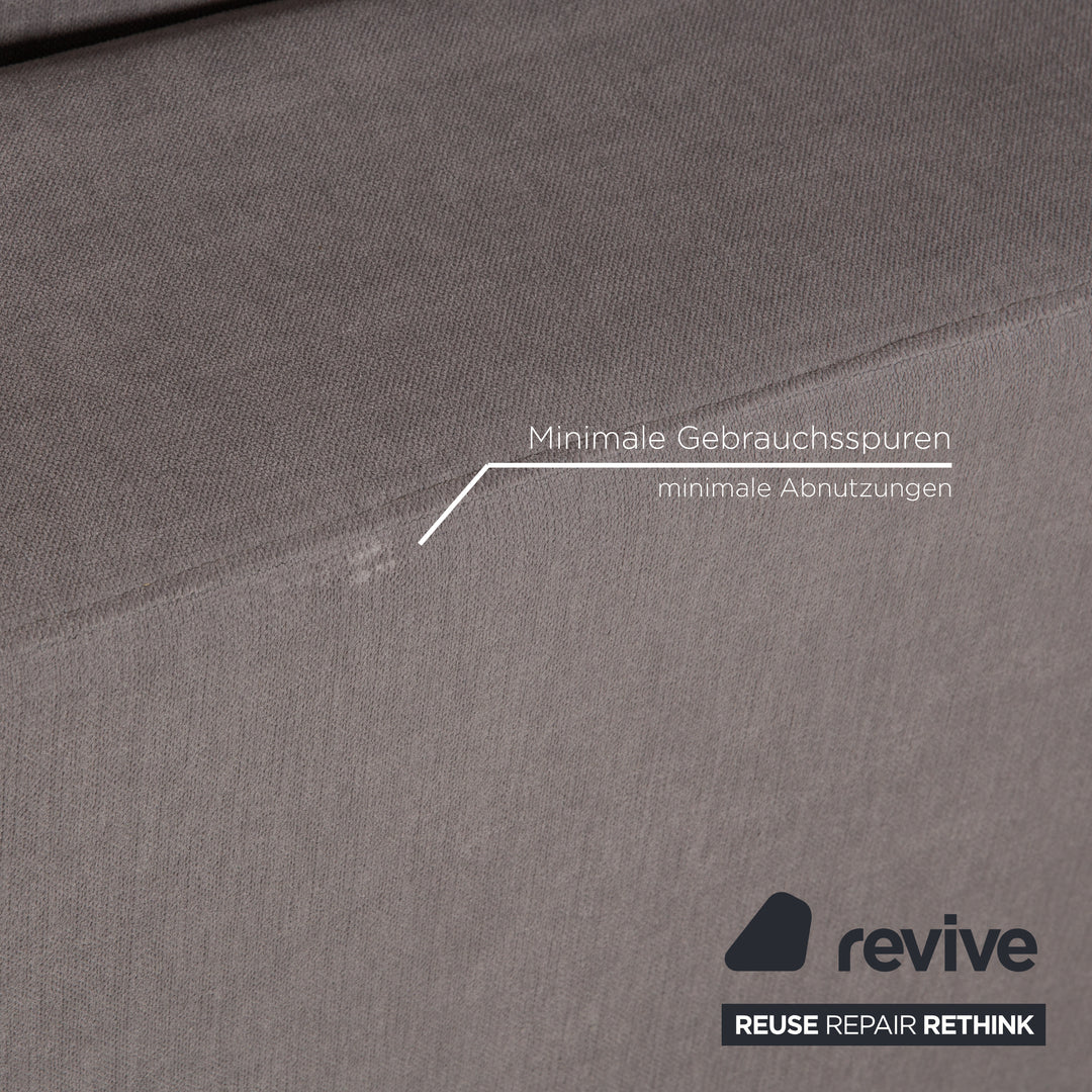 BoConcept Cenova Stoff Sofa Garnitur Grau Recamiere Links Ecksofa Hocker Couch