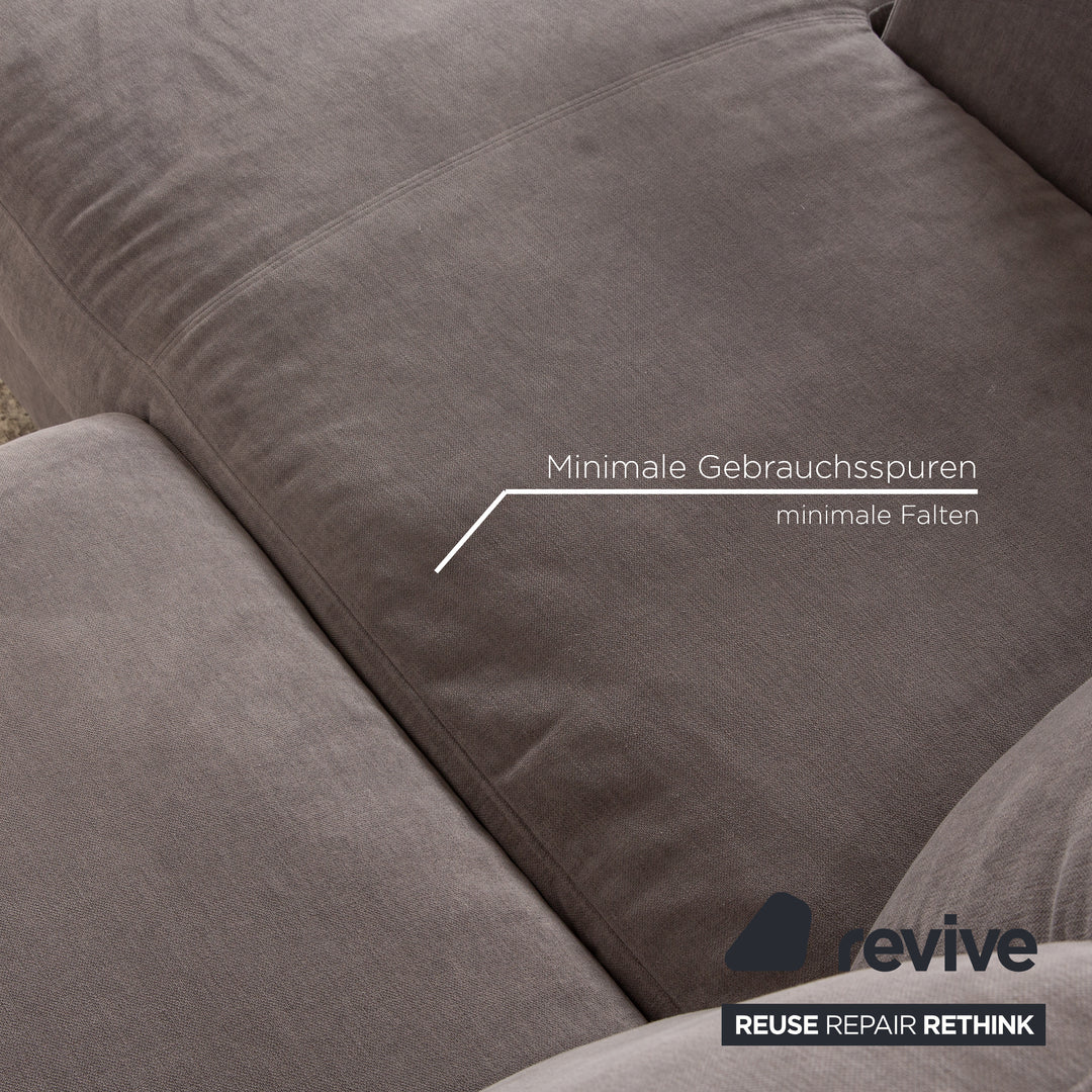 BoConcept Cenova Stoff Sofa Garnitur Grau Recamiere Links Ecksofa Hocker Couch