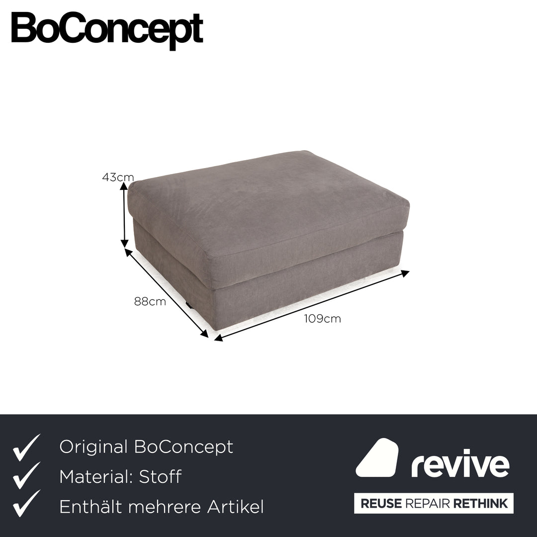BoConcept Cenova Stoff Sofa Garnitur Grau Recamiere Links Ecksofa Hocker Couch