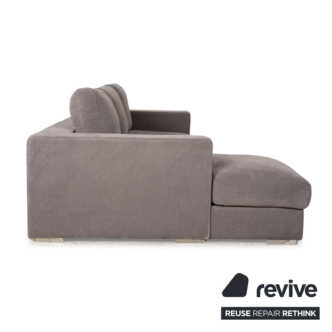 BoConcept Cenova Stoff Sofa Garnitur Grau Recamiere Links Ecksofa Hocker Couch