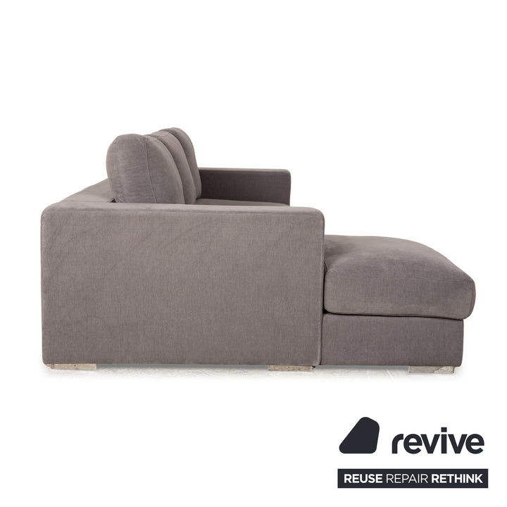 BoConcept Cenova Stoff Sofa Garnitur Grau Recamiere Links Ecksofa Hocker Couch