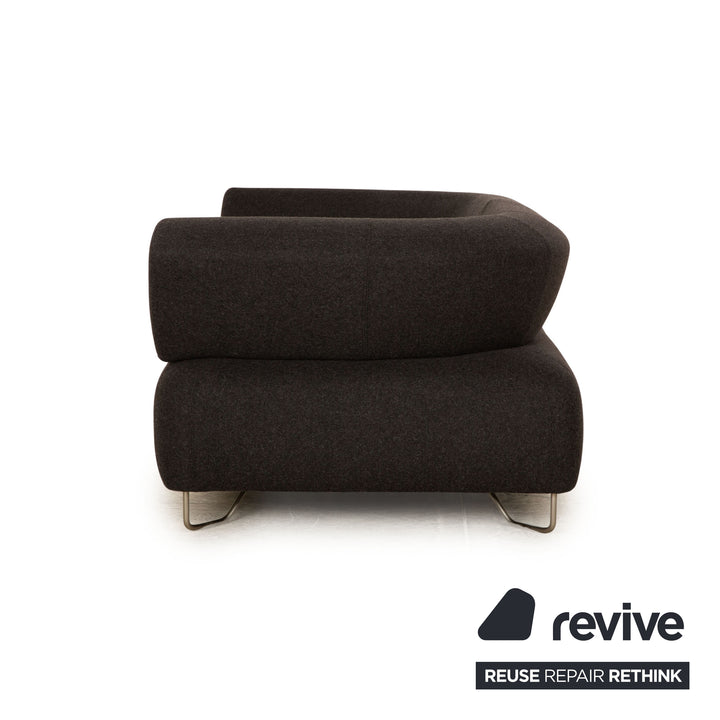 BoConcept Como Stoff Sofa Garnitur Grau Zweisitzer Hocker Sofa Couch