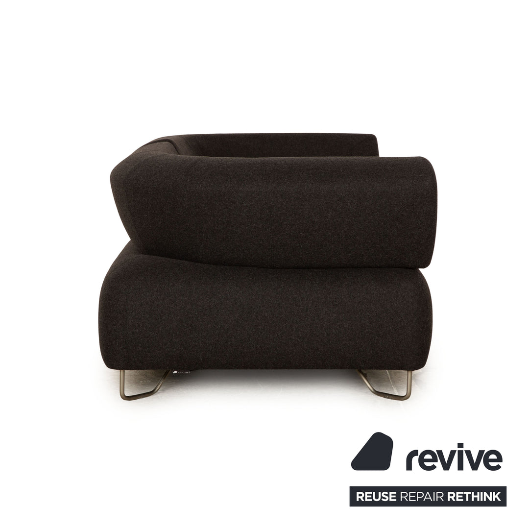 BoConcept Como Stoff Sofa Garnitur Grau Zweisitzer Hocker Sofa Couch
