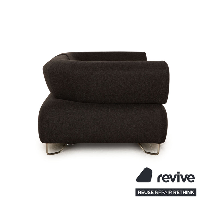 BoConcept Como Stoff Sofa Garnitur Grau Zweisitzer Hocker Sofa Couch