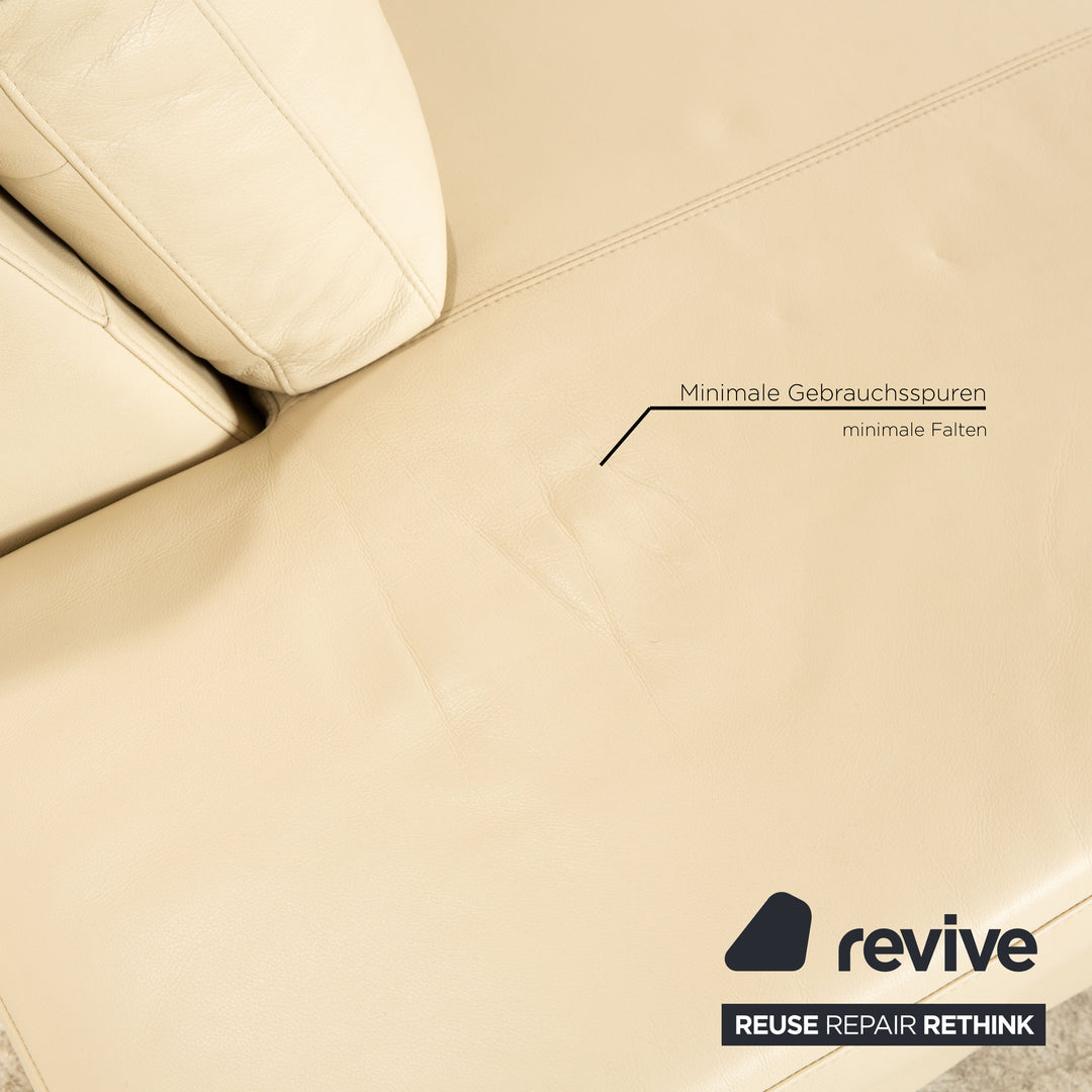 BoConcept Indivi Leder Ecksofa Creme inkl. Kopfstütze Recamiere Links Sofa Couch
