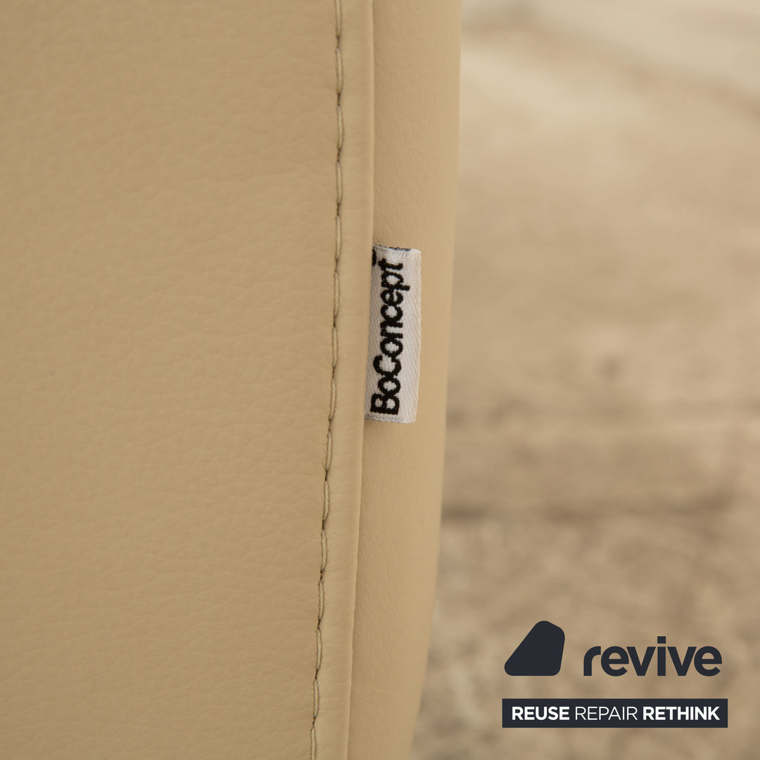 BoConcept Indivi Leder Ecksofa Creme inkl. Kopfstütze Recamiere Links Sofa Couch