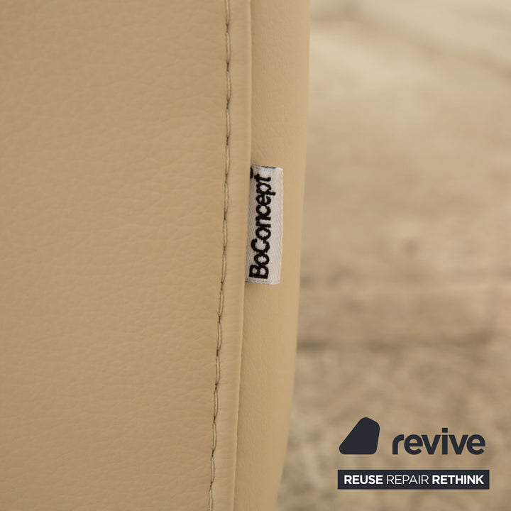 BoConcept Indivi Leder Ecksofa Creme inkl. Kopfstütze Recamiere Links Sofa Couch