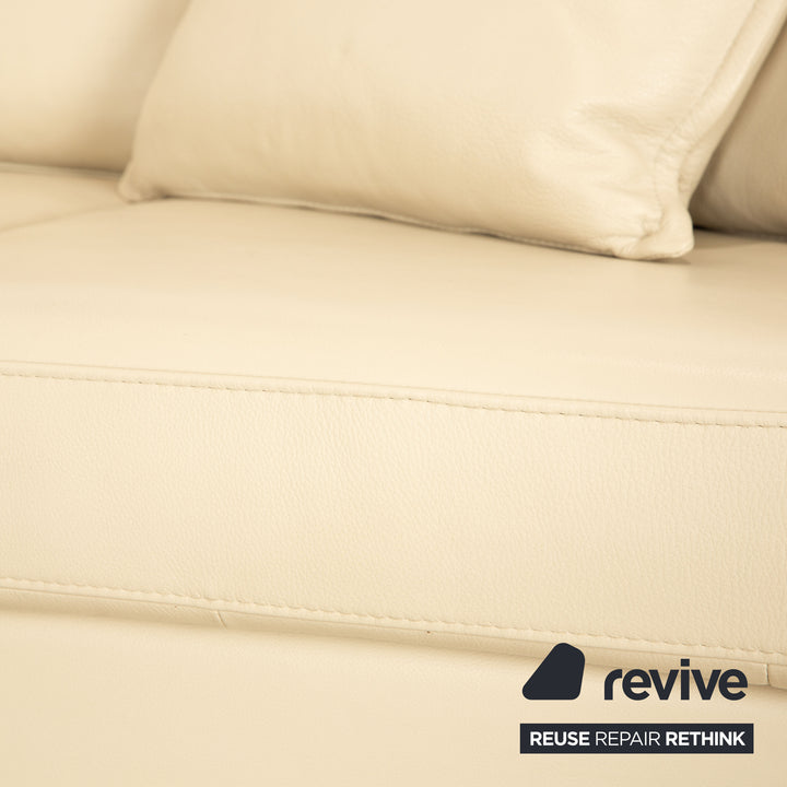 BoConcept Indivi Leder Ecksofa Creme inkl. Kopfstütze Recamiere Links Sofa Couch