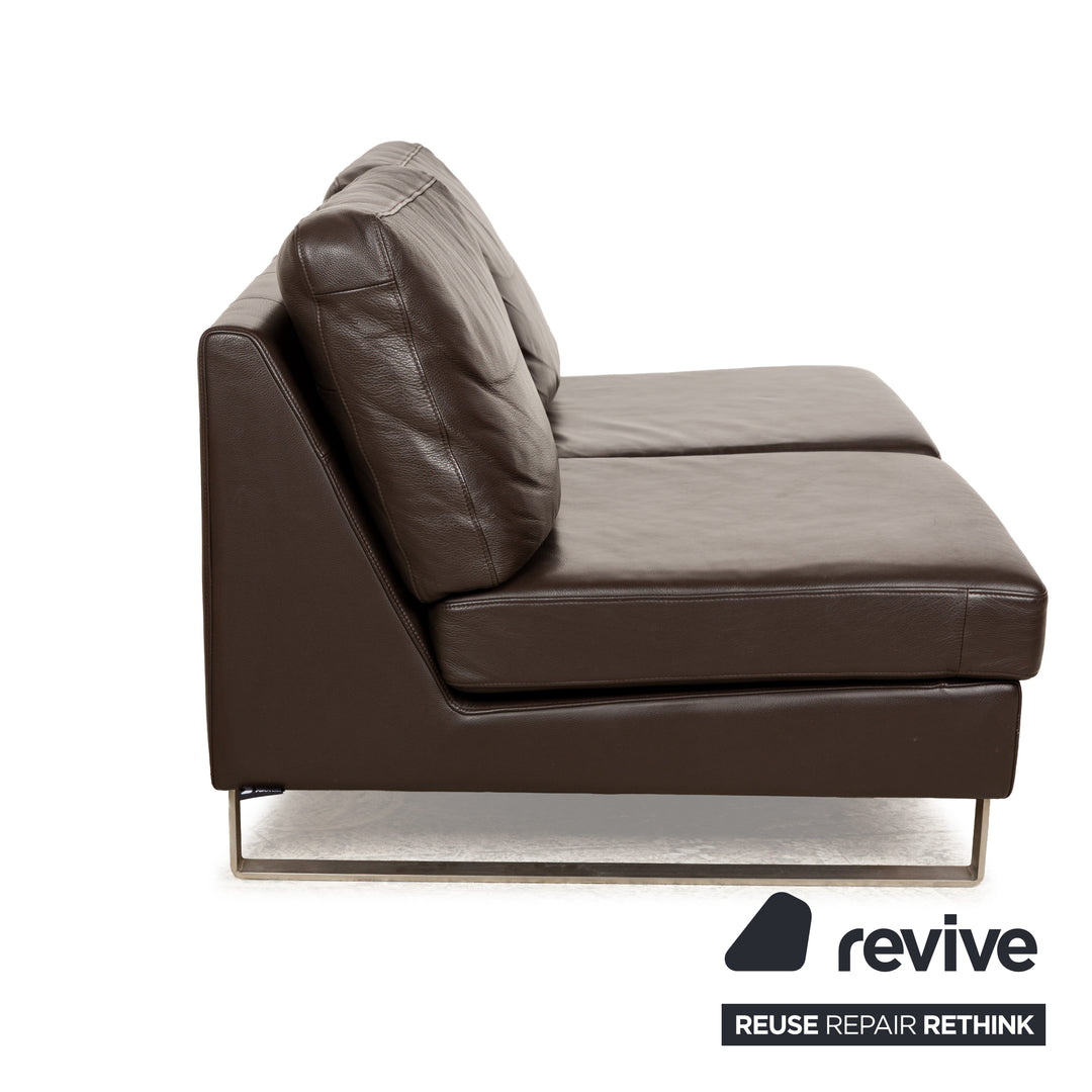 BoConcept Indivi Leder Sofa Garnitur Zweisitzer Braun Couch Hocker