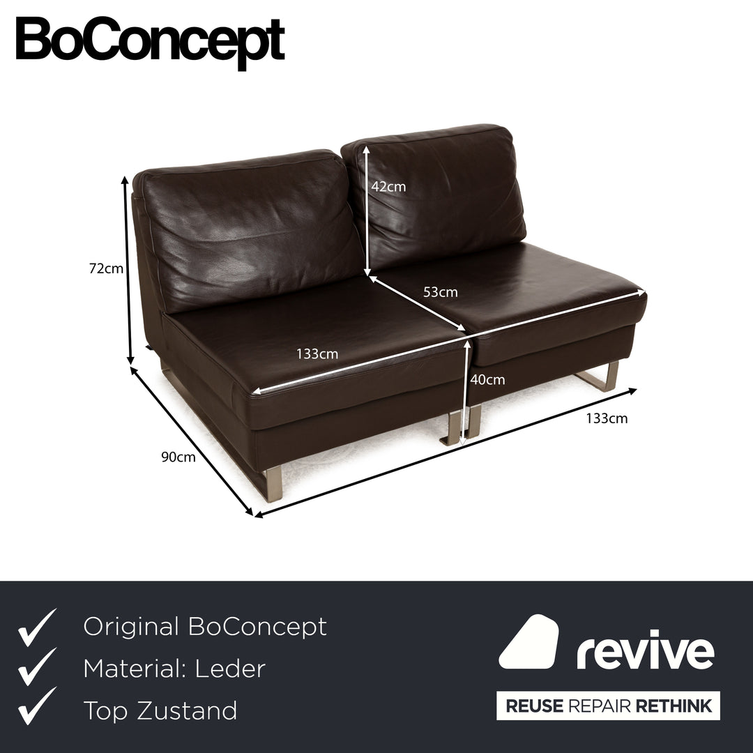 BoConcept Indivi Leder Zweisitzer Braun Sofa Couch